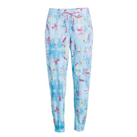 WOMENS AMERICANA FIREWORKS Jogger Lounge Sleep Pajama Pants Size 2X - Picture 1 of 6